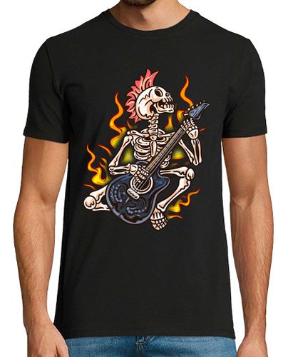 Camiseta Esqueleto Guitarrista Calavera Música Guitarra Rock And Roll Punk laTostadora - latostadora.com - Modalova