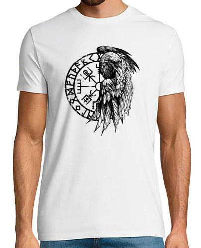 Camiseta dibujo vikingo cuervo y vegvisir - latostadora.com - Modalova
