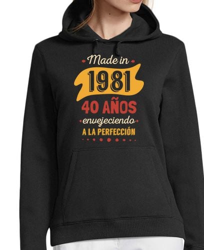 Sudadera Con Capucha Para Mujer Made in 1981, 40 Años Envejeciendo a la laTostadora - latostadora.com - Modalova