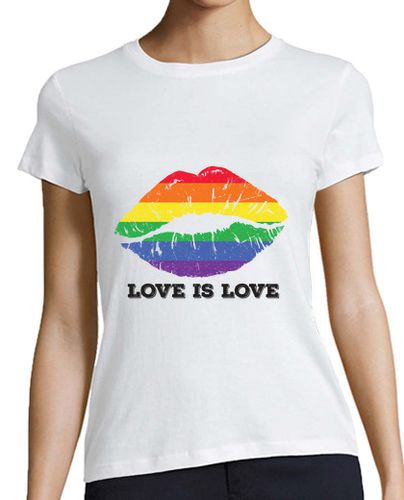 Camiseta mujer el amor es amor labios arcoiris - latostadora.com - Modalova