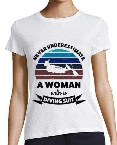 Camiseta Mujer Manga Corta mujer con traje de buceo divertido rega laTostadora - latostadora.com - Modalova