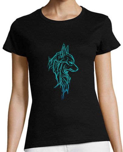 Camiseta mujer dibujo de bosquejo de lobo - latostadora.com - Modalova