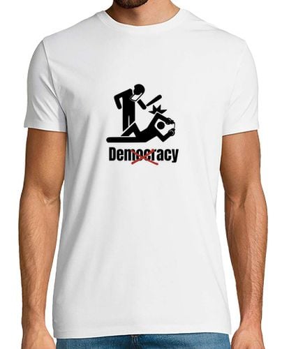 Camiseta humor democracia dictadura policía - latostadora.com - Modalova