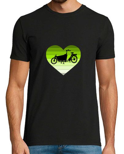 Camiseta I Love My Cargo Bike Green Retro Heart - latostadora.com - Modalova