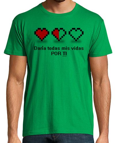 Camiseta 8 bits - Daría todas mis vidas por ti Español - latostadora.com - Modalova