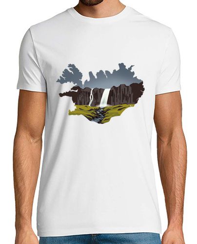 Camiseta Islandia, mapa y paisaje - latostadora.com - Modalova