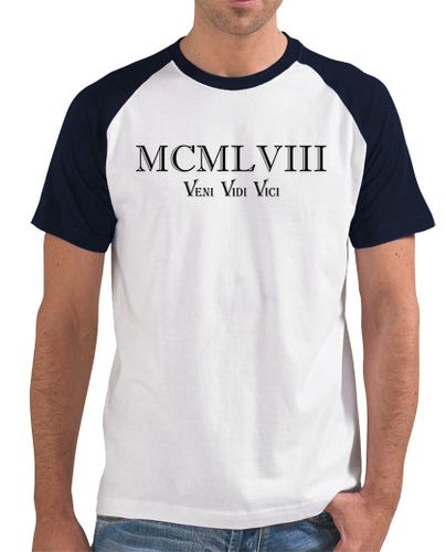 Camiseta Hombre Estilo Béisbol 1958 Veni Vidi Vici MCMLVIII laTostadora - latostadora.com - Modalova