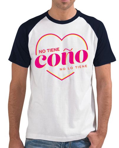 Camiseta Hombre Estilo Béisbol Rocío Carrasco - No Tiene Coño - Hombre, estilo béisbol, blanca y azul marino laTostadora - latostadora.com - Modalova