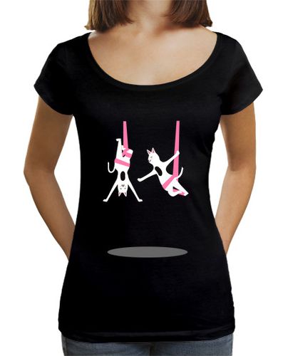 Camiseta mujer bailarina de seda aérea gato trapecista - latostadora.com - Modalova