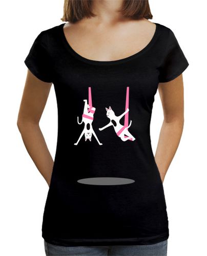 Camiseta mujer bailarina de seda aérea gato trapecista laTostadora - latostadora.com - Modalova