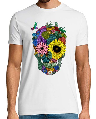 Camiseta Calavera de flores a color - latostadora.com - Modalova