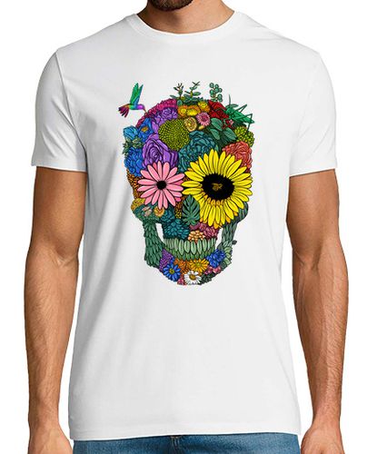 Camiseta Calavera de flores a color laTostadora - latostadora.com - Modalova