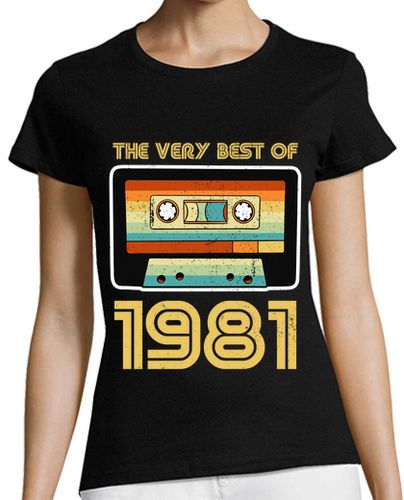 Camiseta Mujer Manga Corta Casete de cumpleaños retro 1981 laTostadora - latostadora.com - Modalova