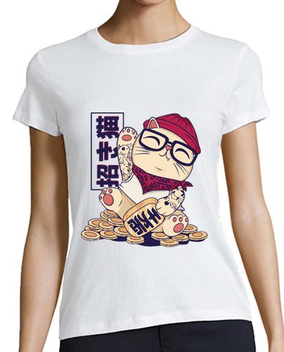 Camiseta mujer lindo gato de la suerte - latostadora.com - Modalova