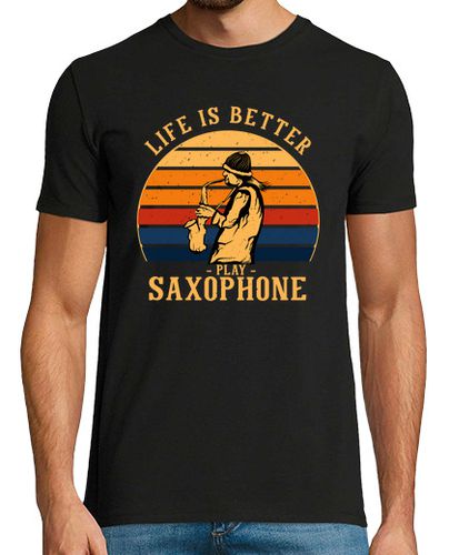Camiseta la vida es mejor saxofón retro - latostadora.com - Modalova