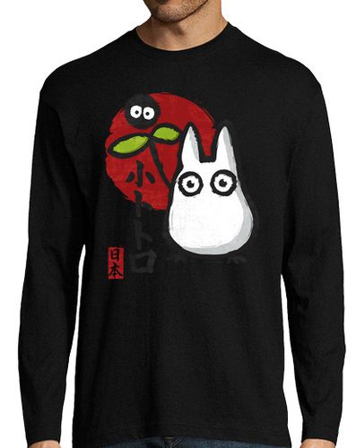 Camiseta Hombre Manga Larga Little White Spirit. Chibi-Totoro laTostadora - latostadora.com - Modalova