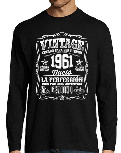 Camiseta Hombre Manga Larga 1961 Vintage 59 Cumpleaños Regalo laTostadora - latostadora.com - Modalova