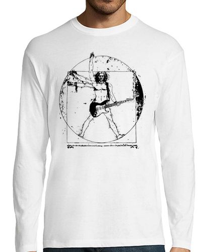 Camiseta Hombre de Vitruvio Rock - Guitarrista - latostadora.com - Modalova