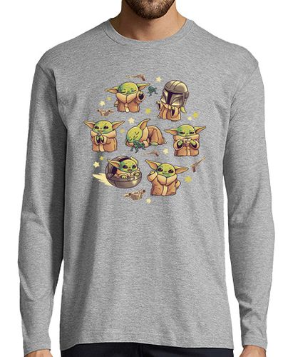 Camiseta Hombre Manga Larga Baby Yoda Mandalorian Cute Child Kawaii laTostadora - latostadora.com - Modalova