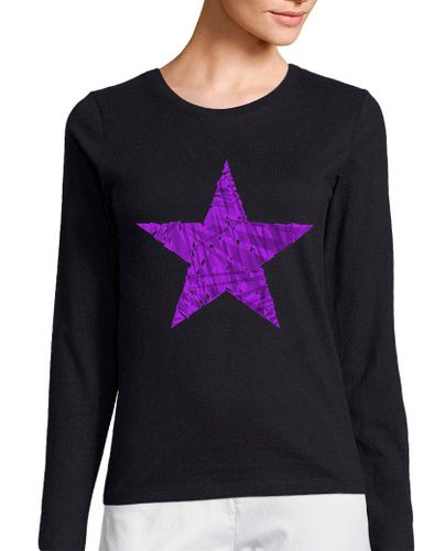 Camiseta Mujer Manga Larga Estrella Morada Cristales laTostadora - latostadora.com - Modalova