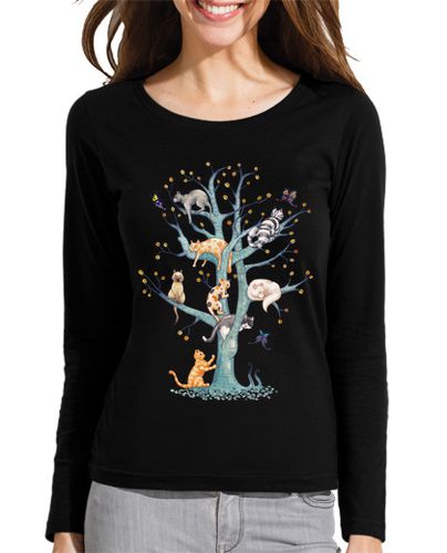 Camiseta mujer The tree of cat life - latostadora.com - Modalova