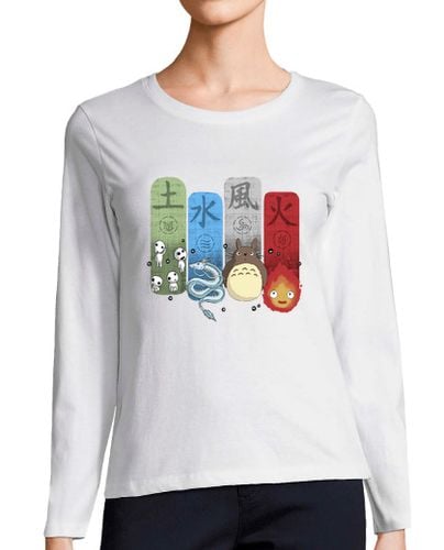 Camiseta Mujer Manga Larga Ghibli Elemental Charms laTostadora - latostadora.com - Modalova