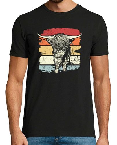 Camiseta Hombre Manga Corta Highland Cow Highland Cows Retro laTostadora - latostadora.com - Modalova