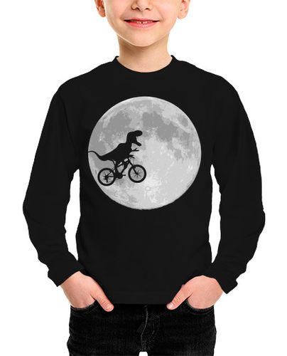 Camiseta Niño Manga Larga bicicleta de dinosaurios y luna laTostadora - latostadora.com - Modalova