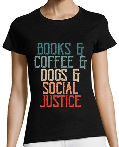 Camiseta mujer libros y café y perros y social - latostadora.com - Modalova
