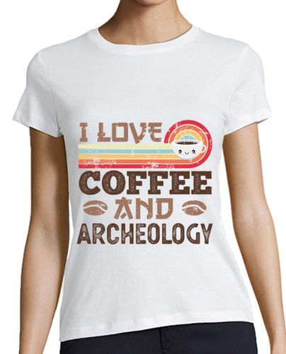 Camiseta mujer me encanta el café y la arqueología ret - latostadora.com - Modalova