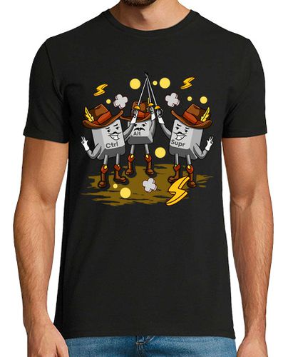 Camiseta Hombre Manga Corta Los 3 Mosqueteros Ordenador Ctrl Alt Supr Informática Programador Geek laTostadora - latostadora.com - Modalova