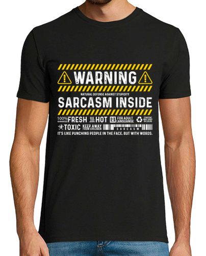 Camiseta Cuidado Sarcasmo en el Interior - latostadora.com - Modalova