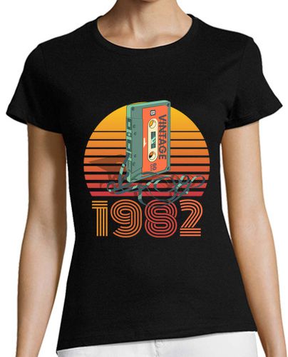 Camiseta mujer casete de audio vintage 1982 - latostadora.com - Modalova