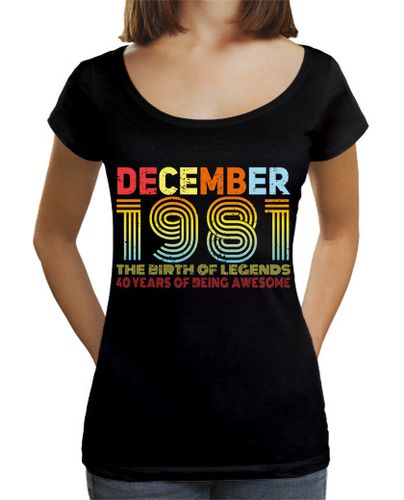Camiseta mujer regalo vintage 1981 diciembre leyenda - latostadora.com - Modalova