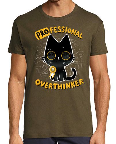 Camiseta Hombre Manga Corta Professional overthinker - Stress cat laTostadora - latostadora.com - Modalova