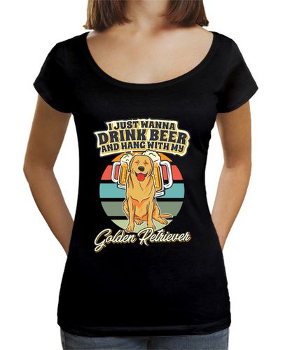 Camiseta mujer bebe cerveza y cuelga con mi dorado - latostadora.com - Modalova