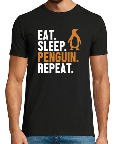 Camiseta Hombre Manga Corta comer dormir pingüino repetir emperador ave marina pingüino rey laTostadora - latostadora.com - Modalova