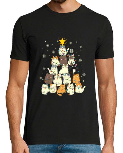 Camiseta Hombre Manga Corta regalos de navidad divertidos gato árbo laTostadora - latostadora.com - Modalova