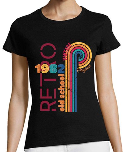 Camiseta Mujer Manga Corta 1982 retro vieja escuela vendimia laTostadora - latostadora.com - Modalova