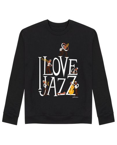 Sudadera Sin Capucha Unisex I love jazz sobre fondo oscuro laTostadora - latostadora.com - Modalova