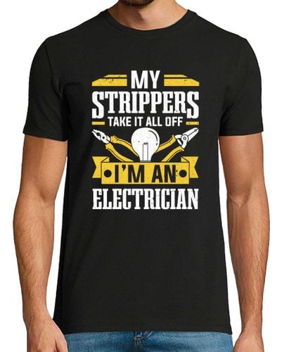 Camiseta Hombre Manga Corta eléctrico mi stripper se lo quito todo al electricista laTostadora - latostadora.com - Modalova