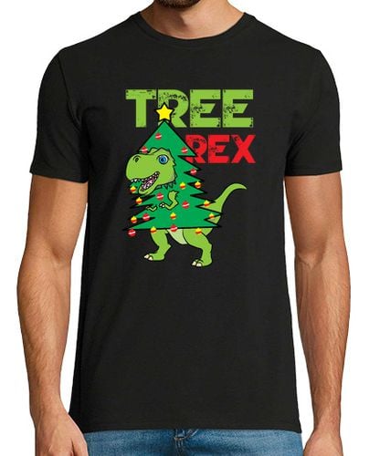 Camiseta Hombre Manga Corta Dinosaurios Navideos TRex Juego De Palabras TRex laTostadora - latostadora.com - Modalova