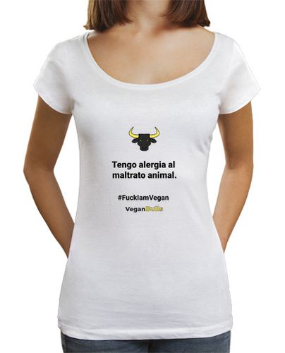 Camiseta mujer ALERGIA MALTRATO. CUELLO BARCO MUJER. laTostadora - latostadora.com - Modalova