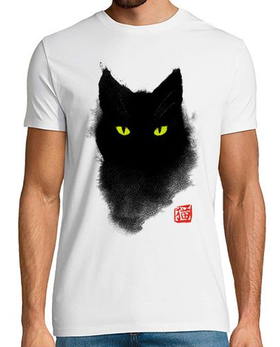 Camiseta Black Cat watercolor - Gato arte tinta - latostadora.com - Modalova