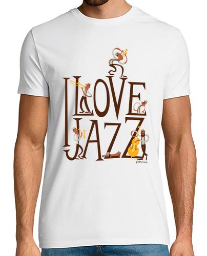 Camiseta I love jazz sobre fondo claro - latostadora.com - Modalova