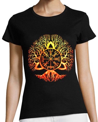 Camiseta mujer vegvisir símbolo amuleto de la suerte árbol de la vida regalo mágico - latostadora.com - Modalova