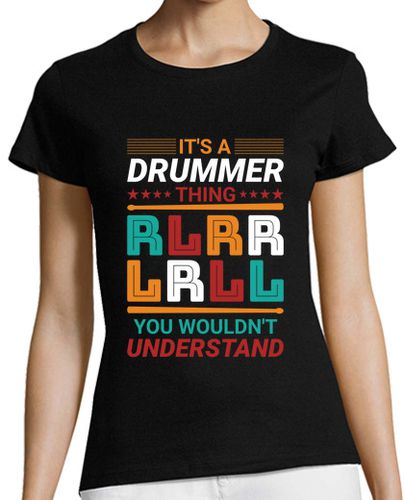 Camiseta mujer rlrr lrll su cosa de baterista - latostadora.com - Modalova