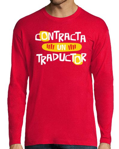 Camiseta Hombre Manga Larga contracta un traductor laTostadora - latostadora.com - Modalova