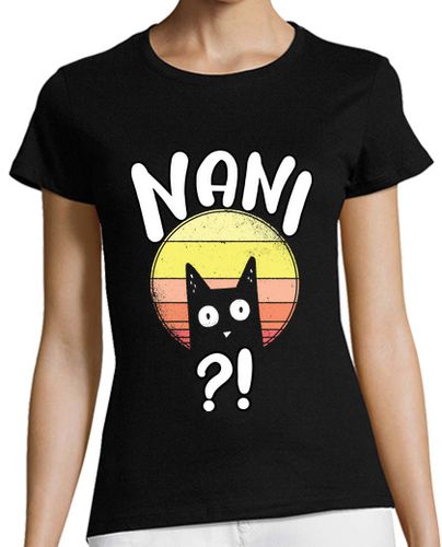 Camiseta mujer nani whatfunny cat japonés anime fan - latostadora.com - Modalova