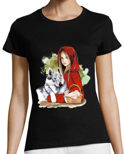 Camiseta mujer Mujer, manga corta, algodón orgánico, Caperucita y el lobo - latostadora.com - Modalova